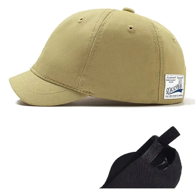 Big Head Hat Back Closed 5cm Short Brim Baseball Cap For Men Mesh Fitted Stretchy Full Closed Caps 56-60cm 61-65cm