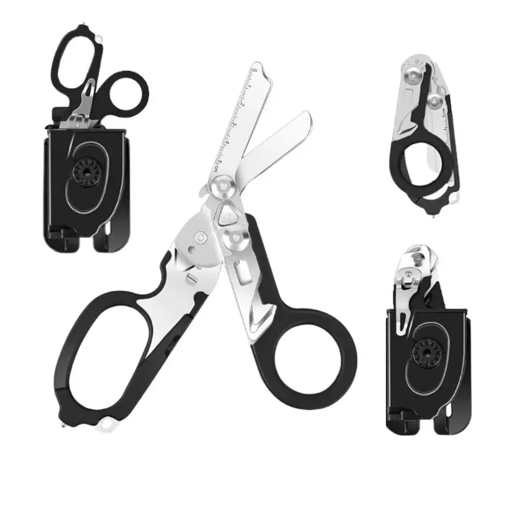 Multifunctional Emergency Response Shears With Strap Cutter And Glass Breaker For Outdoor Rescue