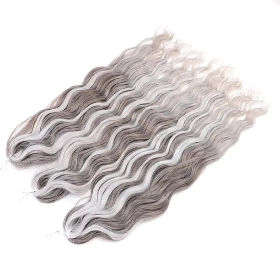Noble Hair synthetic loose deep-wave braiding hair extensions, 24-inch, ombre blonde water-wave