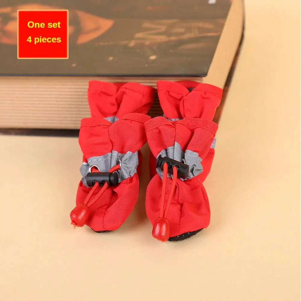 4 Pack Water Resistant Dog Shoes For Small Dogs Outdoor Rain Boots Protect Paws Keep Dry