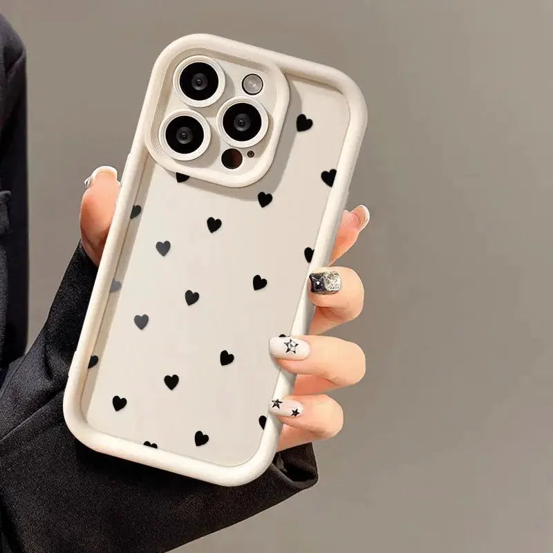 Love Heart IPhone Case Soft TPU Silicone Shockproof Protective Cover With Full Coverage