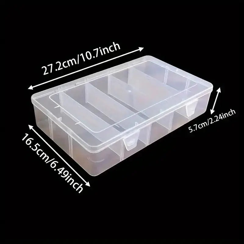 Tool storage box by Simples Market, 5-compartment transparent plastic organizer for screws and small hardware