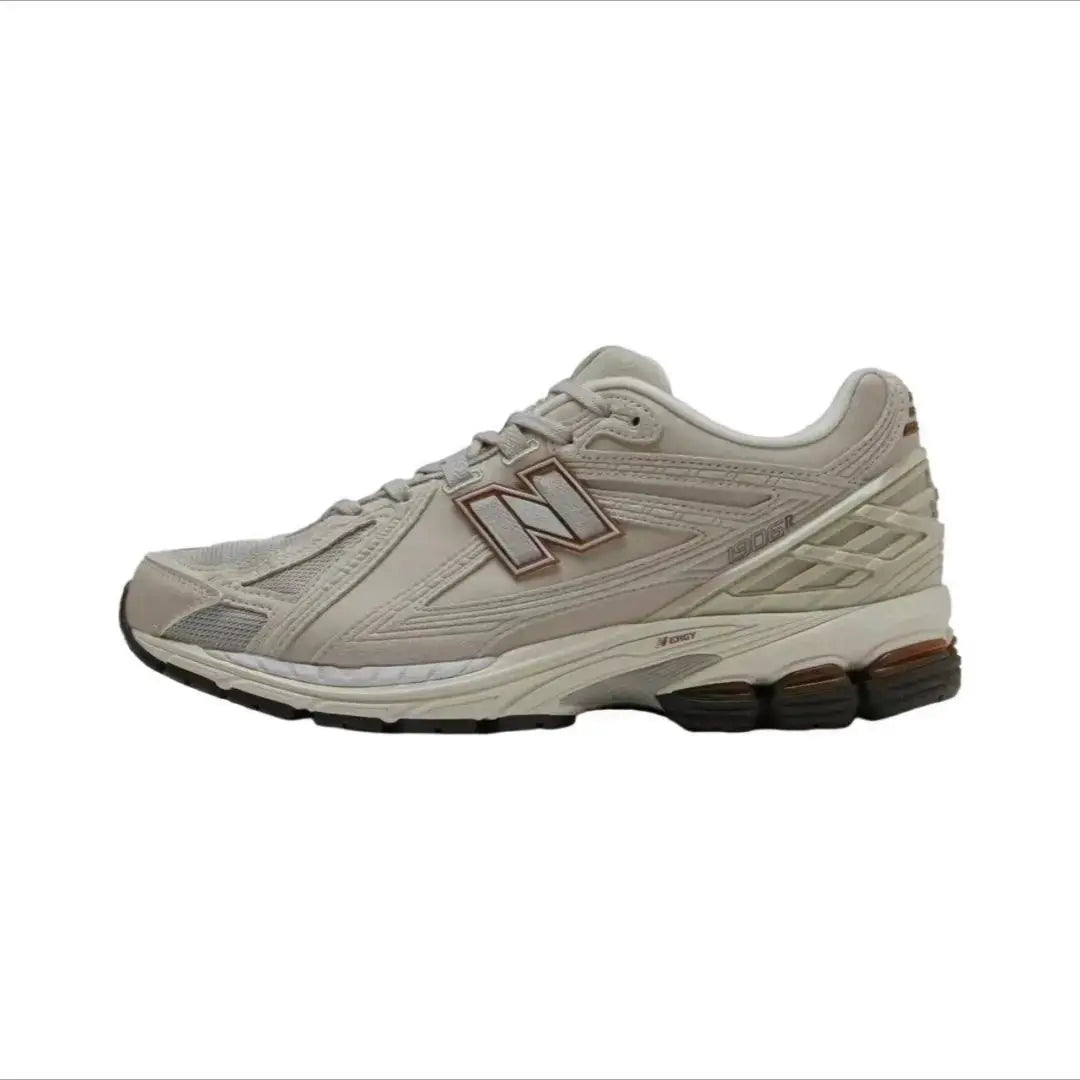 1906R retro dad sneaker by Simples Market, beige breathable casual running shoe with N logo for men and women