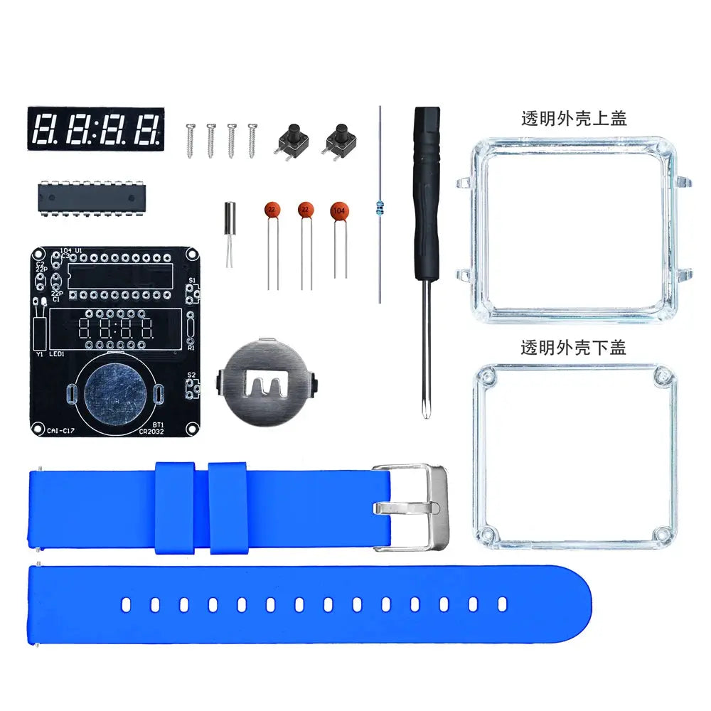 CircuitForge LED DIY Electronic Watch Kit Digital Tube Clock For Soldering Enthusiasts Wearable Timepiece