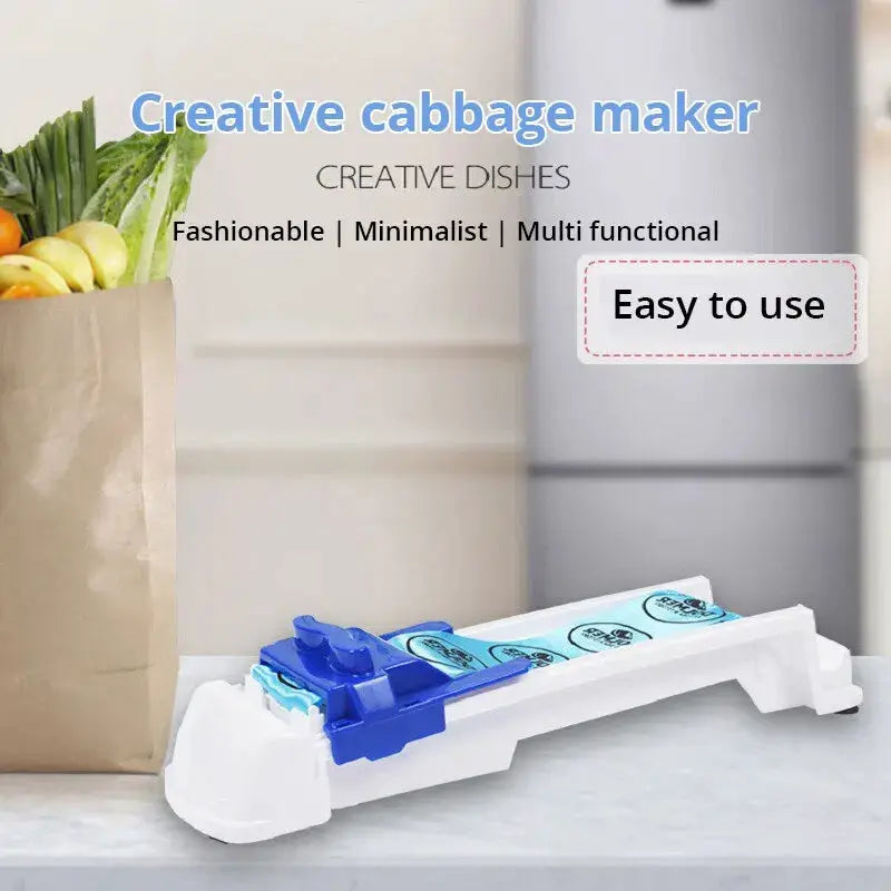 EcoChef White And Blue Vegetable Meat Rolling Machine For Grape Leaves Cabbage Rolls And Stuffed Meat Wrapping