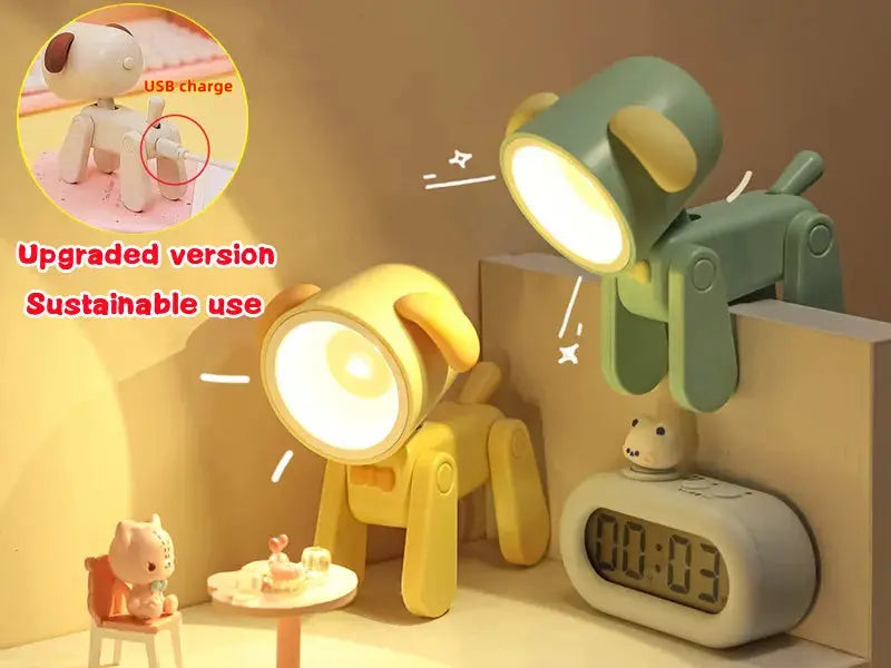 LED Mini Night Light foldable desk lamps dog and deer, yellow and green, Simples Market