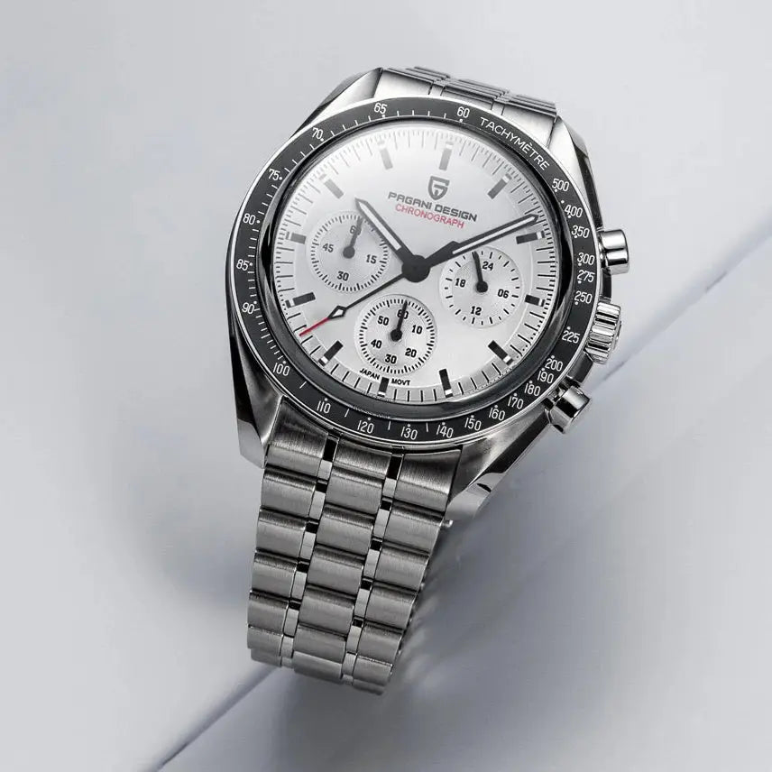 Pagani Design PD1701 V5 Mens Luxury Quartz Chronograph Watch 100M Water Resistant AR Sapphire Glass