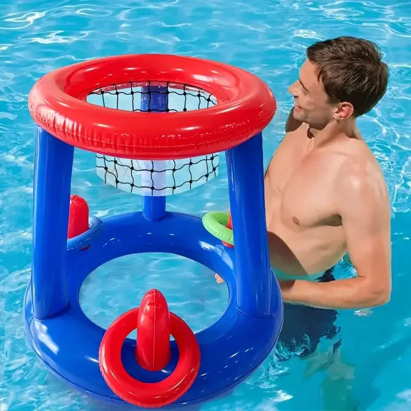 Inflatable Water Basketball Hoop For Pool And Backyard Interactive Fun Durable Outdoor Water Toy