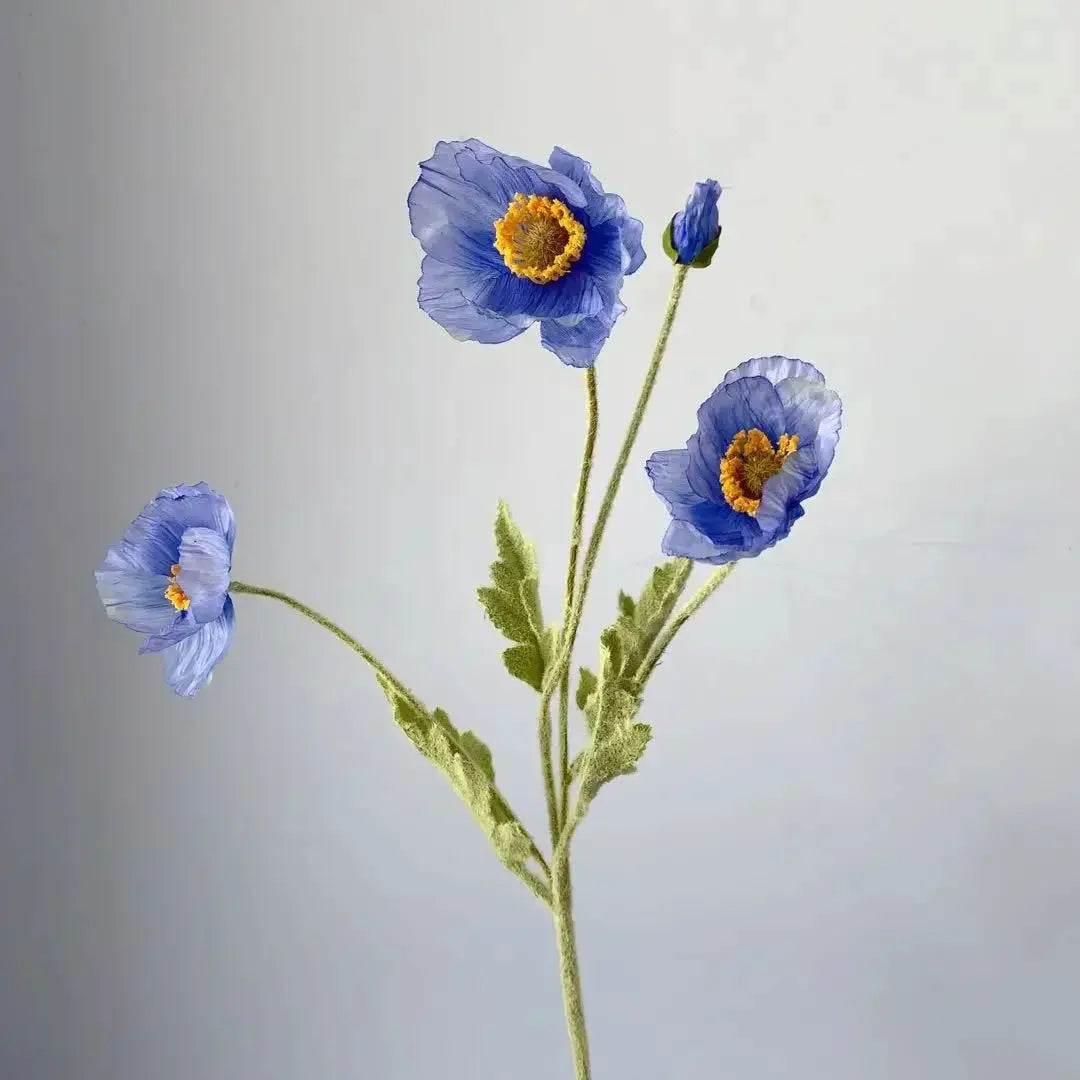 Artificial Silk Poppy Flowers Long Stem for Wedding Centerpieces and Bridal Bouquet Alternative Home Decor