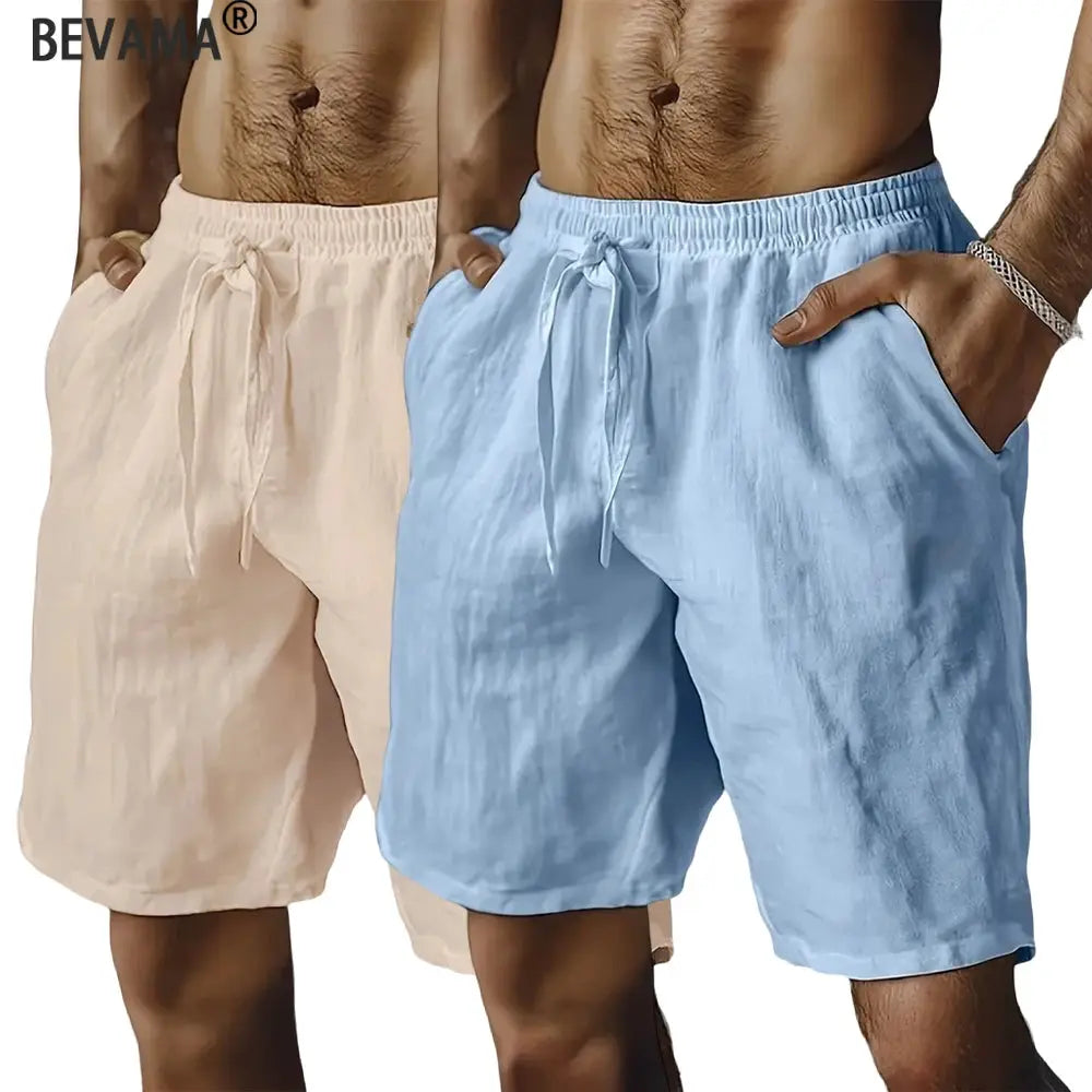Men's Breathable Hawaii Beach Shorts Loose Lightweight Trousers Solid Color Summer Streetwear