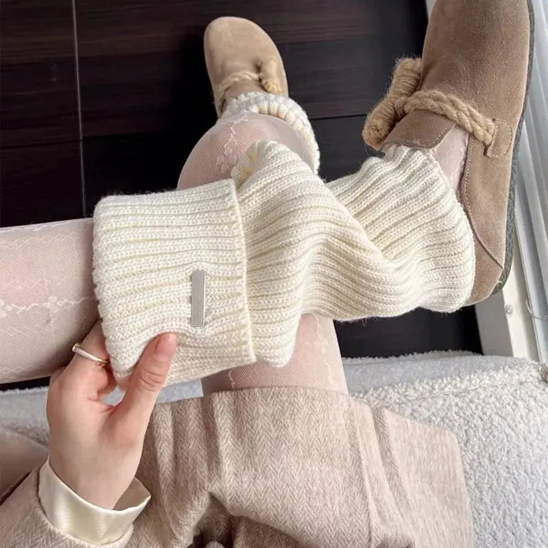 NovaWear Womens Knitted Leg Warmers 2 Pairs Acrylic Material Flexible Length For Cozy Autumn Winter Coverage