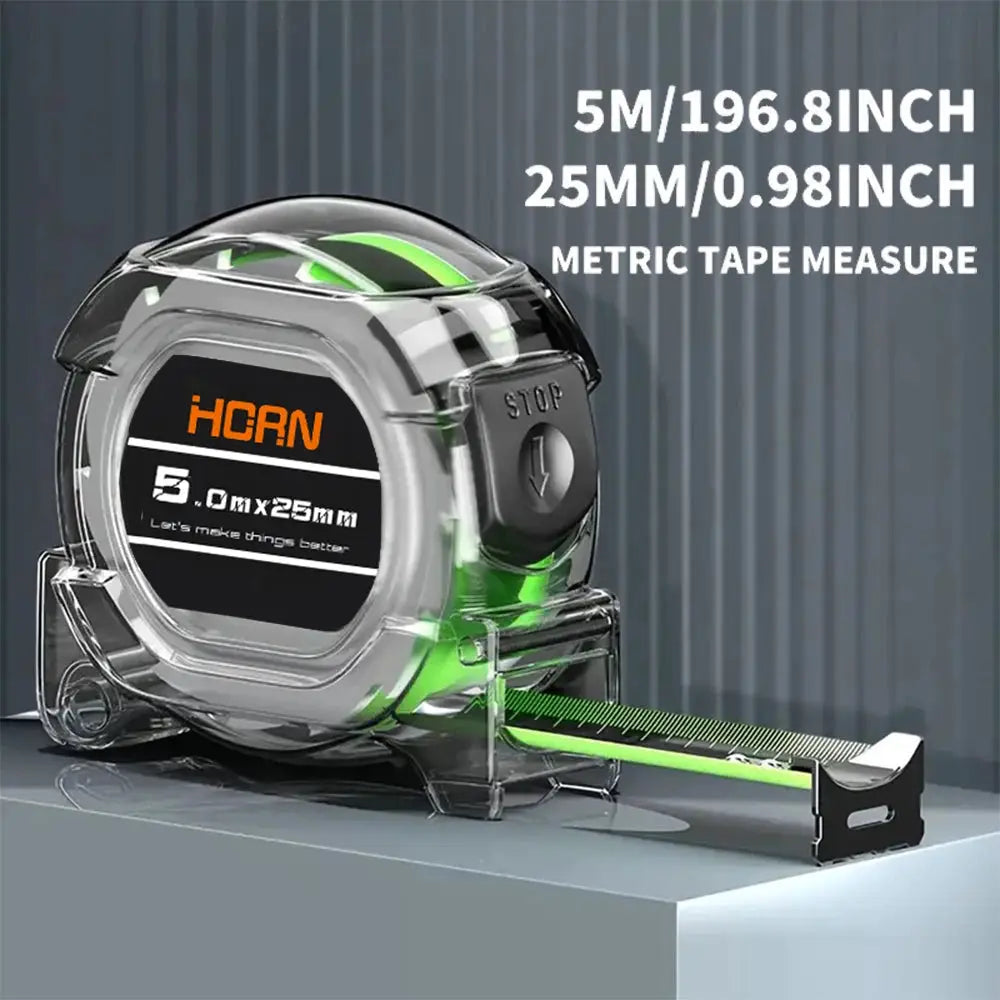 FlexiMeasure Fluorescent Tape Measure With Self Locking Mechanism 3 5 7 10m Thickened Scale Waterproof Durable