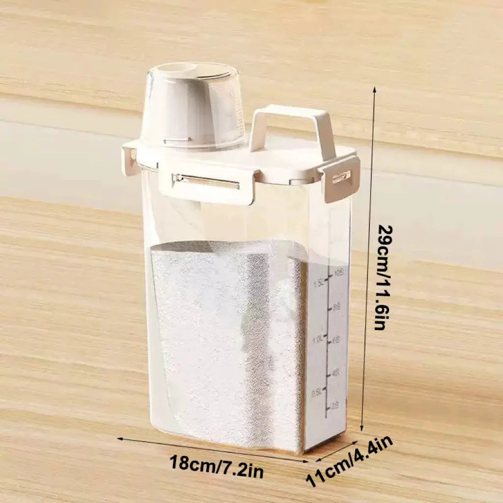 2.5L Sealed Food Storage Container With Airtight Lid For Grains Flour Rice Kitchen Pantry Organization