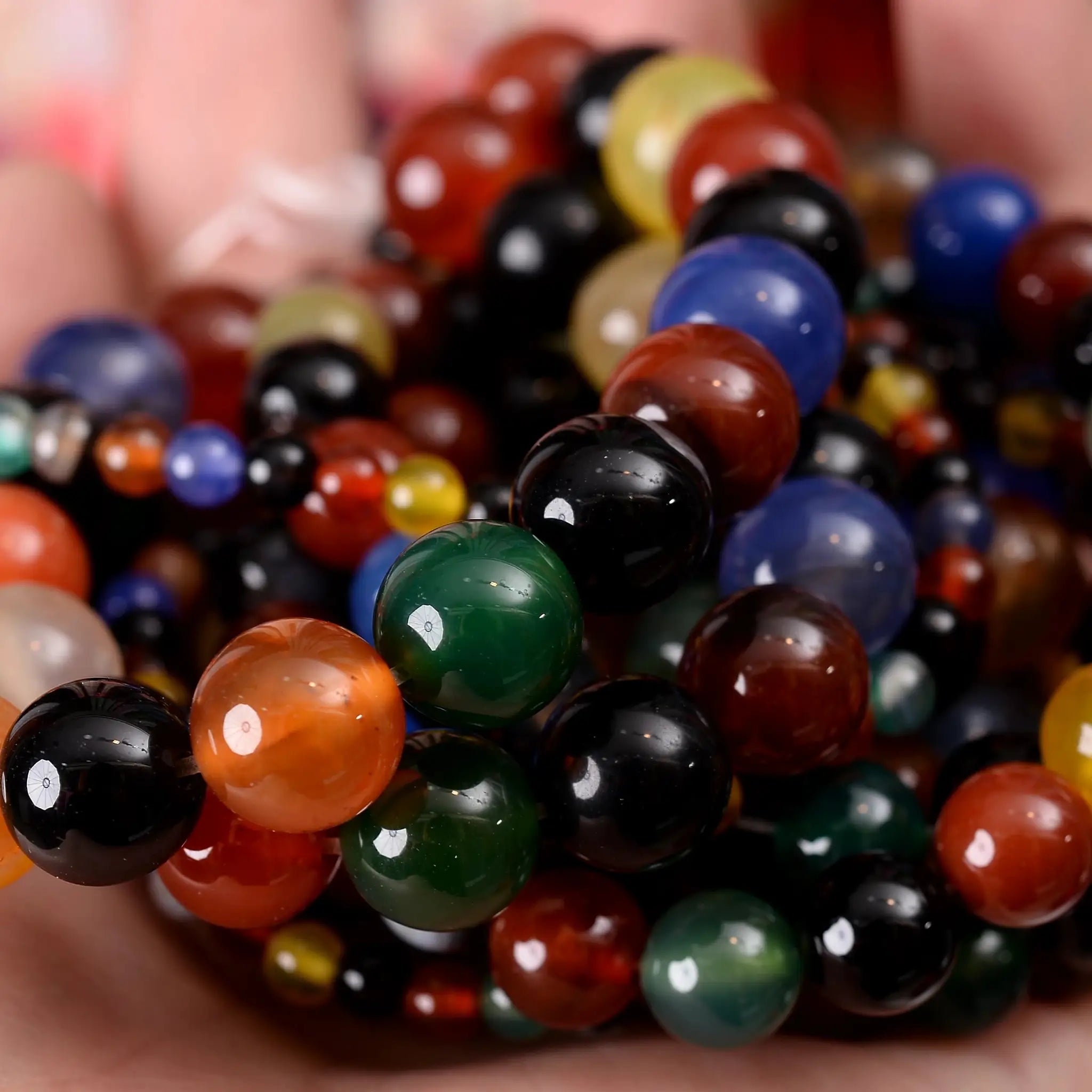 Natural Stone Beads Lava Jasper Tiger Eye Quartz Agate Round Beads 4 To 12mm For Jewelry Making DIY Bracelet Accessories