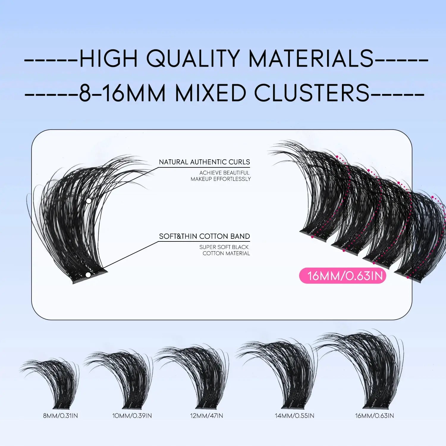 GROINNEYA Lash Clusters Kit Waterproof Strong Hold DIY Lash Extension Kit Bond And Seal Eyelash Tweezers Makeup
