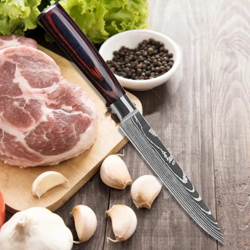 Professional Kitchen Knife Set 5Cr15Mov Stainless Steel Knives For Fruit Peeling Boning Paring Meat Cleaver