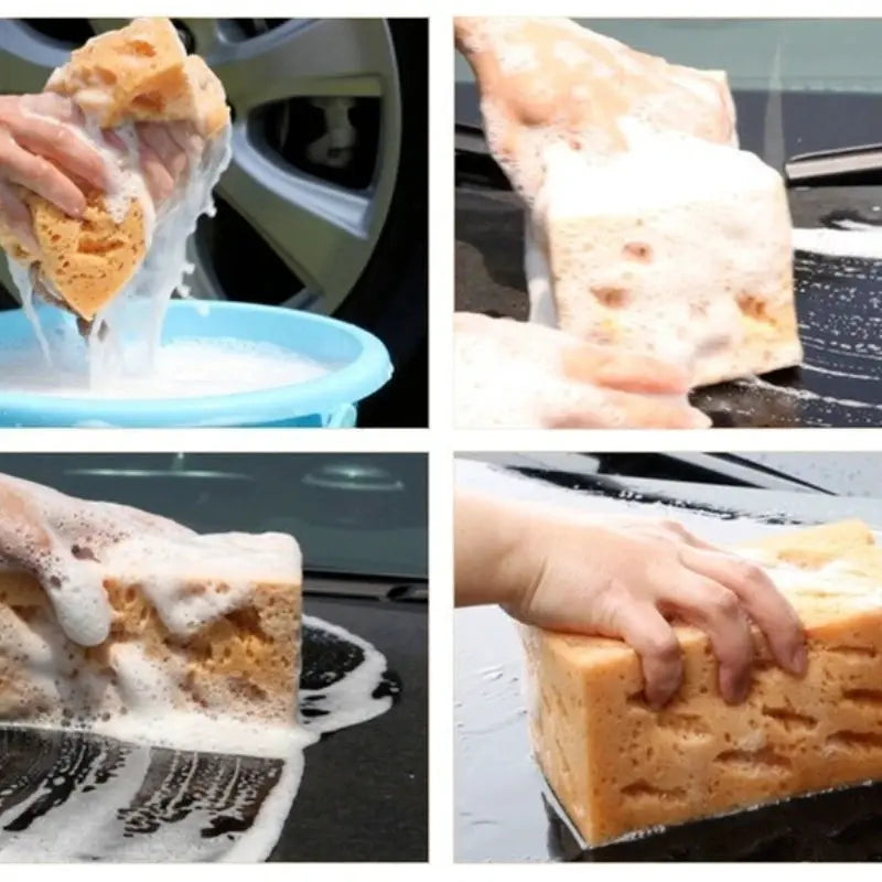 Large Honeycomb Car Wash Sponge Block For Cars And Motorcycles 17x11x9 Cm Cleaning Tool