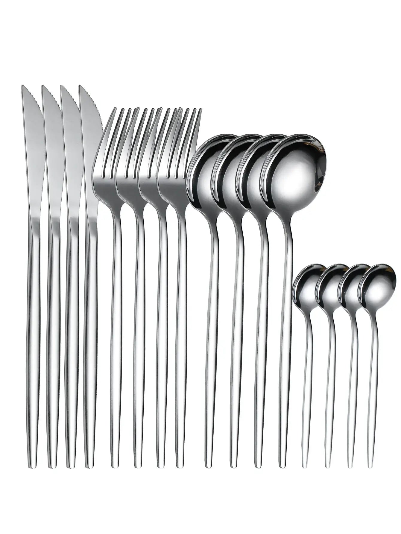 16 Piece Stainless Steel Cutlery Set With Gold Finish For Four Western Style Tableware Knife Fork Spoon Teaspoon