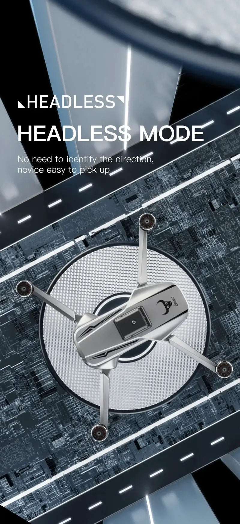 Lenovo SG901 MAX GPS drone quadcopter with foldable silver arms on a circular landing pad
