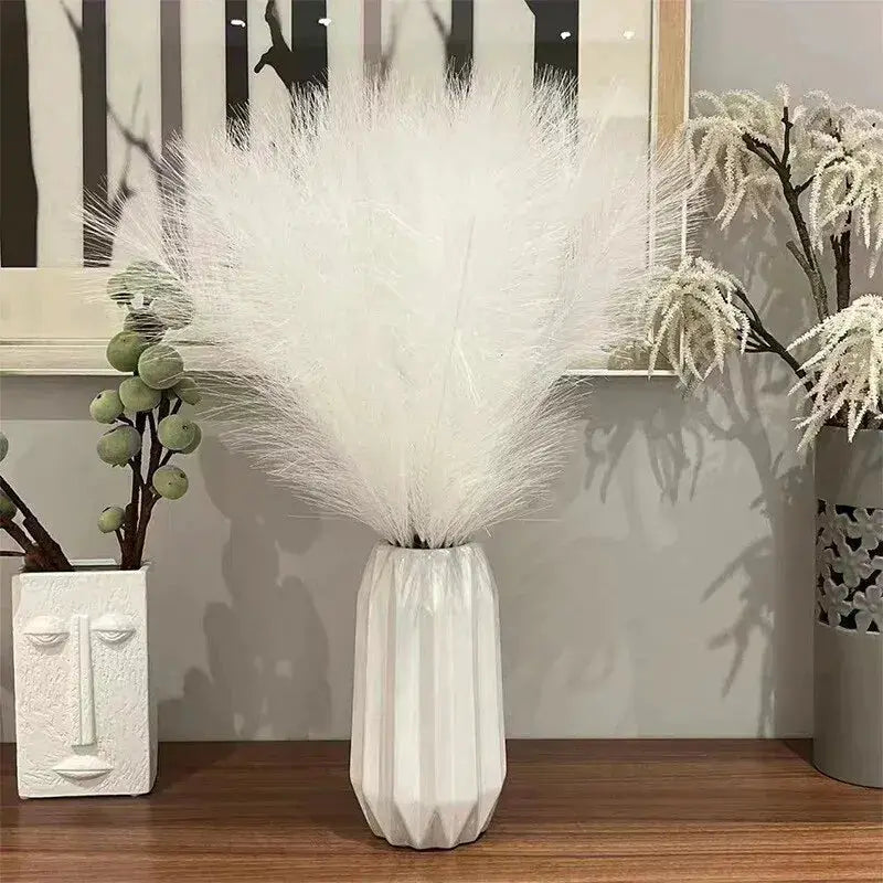 10 Pcs Artificial Pompous Grass Branches Fluffy Stems Vase Filler For Boho Home Decor And Floral Arrangements