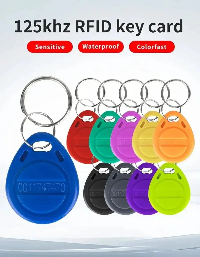 RFID key fobs 125kHz TK4100 EM4100, 10-pack in assorted colors