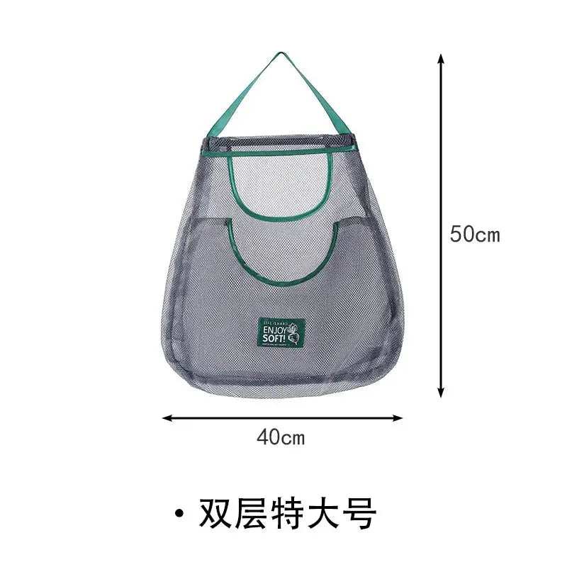 EcoMesh Reusable Hanging Mesh Storage Bags For Fresh Ginger Garlic Potatoes And Onions With Airflow Design