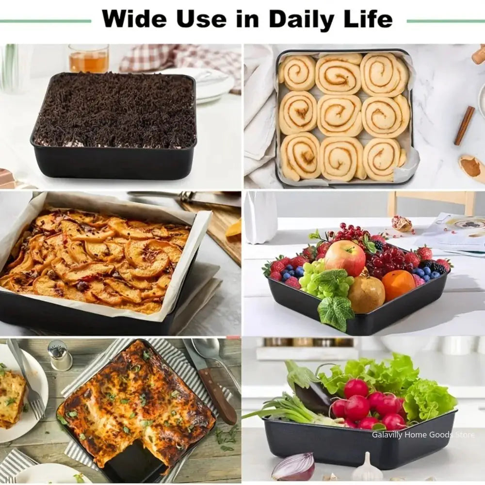 PrimeBake Carbon Steel Nonstick Roasting Pan Rectangular Bakeware For Bread Cakes Pastries Versatile Kitchen Essential