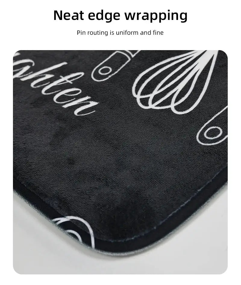 Sponge water-absorption mat for kitchen and bathroom, anti-skid, machine washable, dark color.