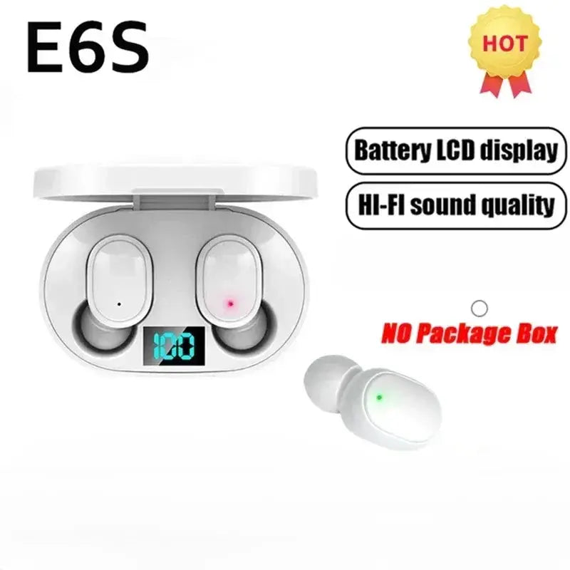 E6S Wireless Bluetooth Earphones TWS Earbuds With Active Noise Cancellation And 24 Hour Battery Life
