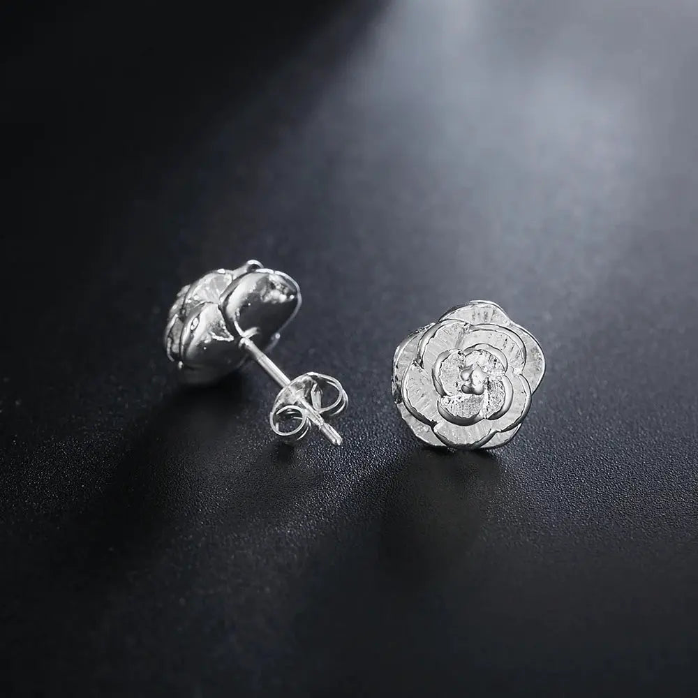 Sterling silver flower stud earrings, 10mm, Simples Market