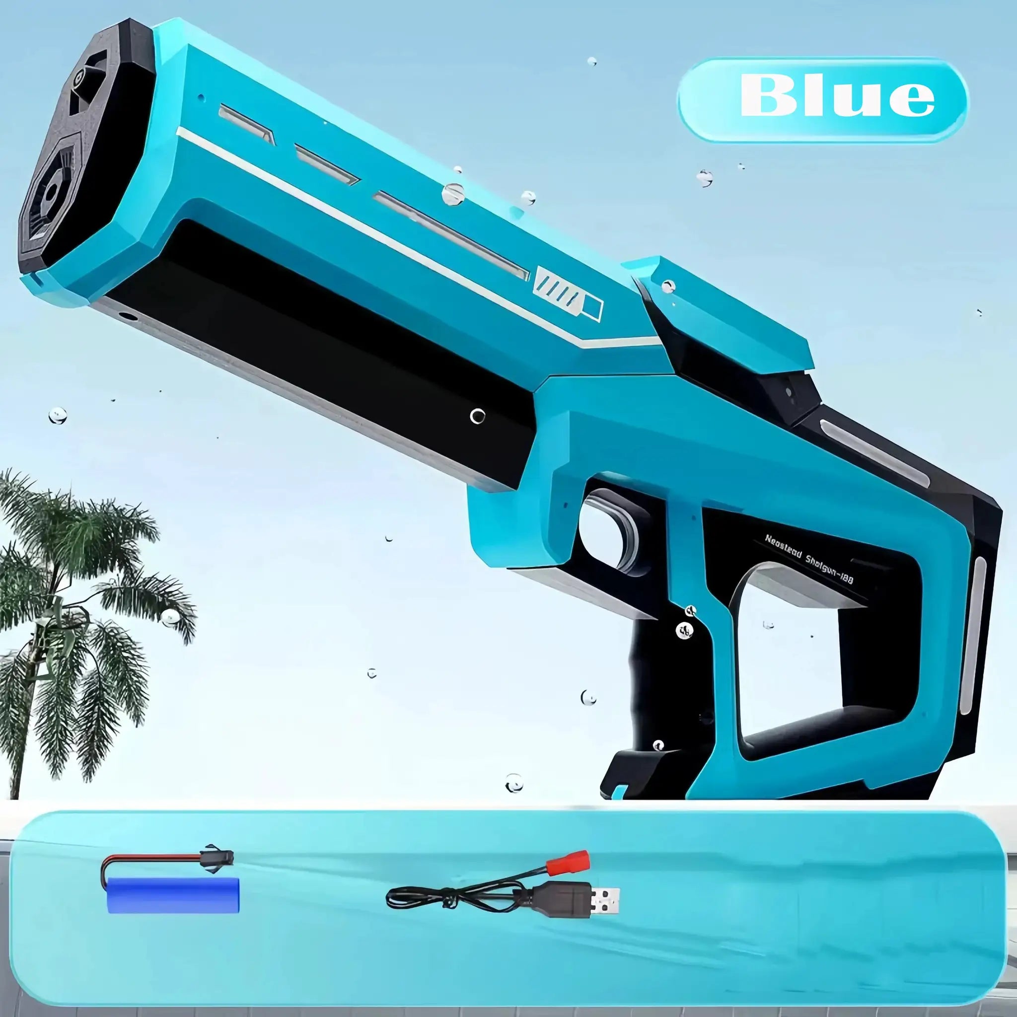 43cm Full Electric Automatic Water Storage Gun Toy For Kids Boys Beach Summer Outdoor Battle Game