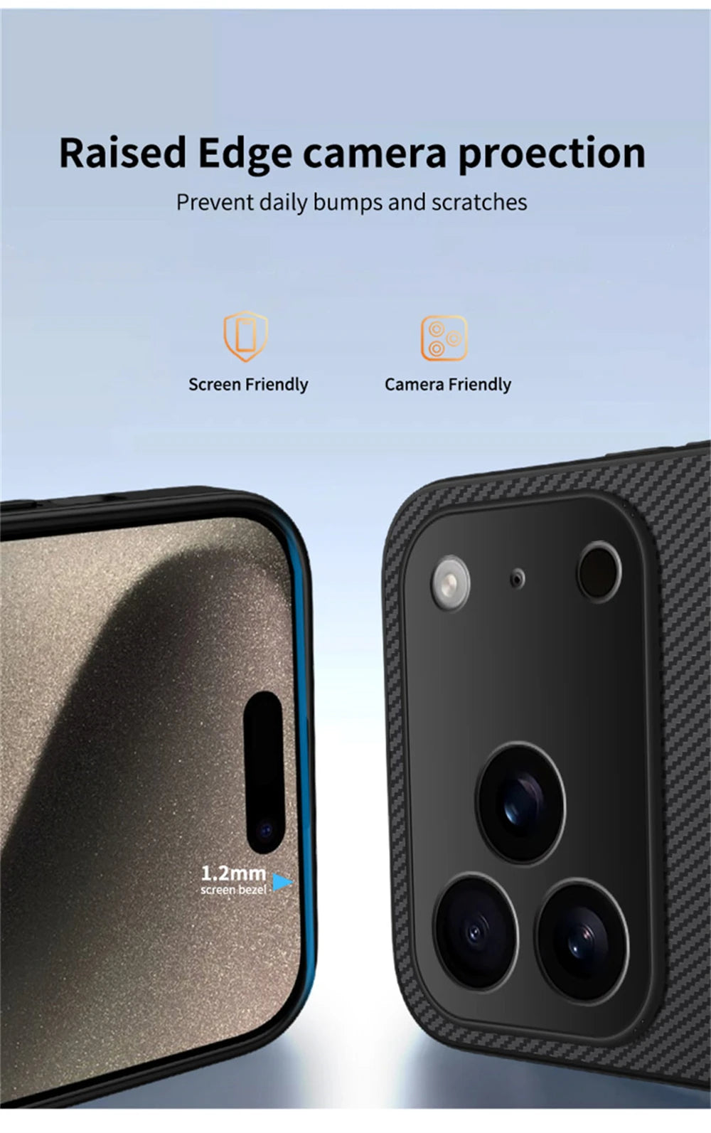 Luxury carbon fiber magnetic leather case for iPhone 13–17 Pro Max with raised edge camera protection