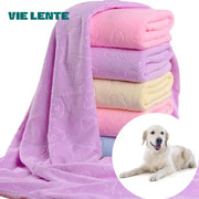 Quick-dry pet towel set with soft microfiber towels in pastel colors, 5-pack for dogs and cats