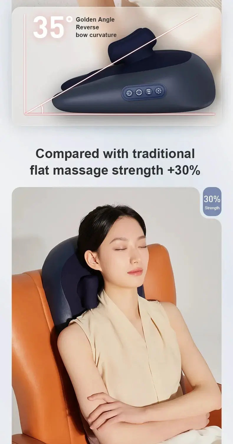 JAIYORL Trapezius Electric Massage Pillow, blue wireless car and home massager with heat by Simples Market