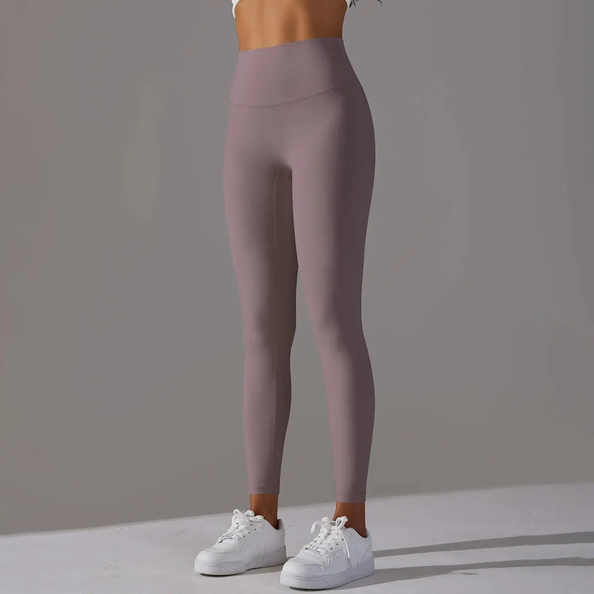 Leggings, high-waist mauve fitness pants for yoga and workouts, full-length women's leggings