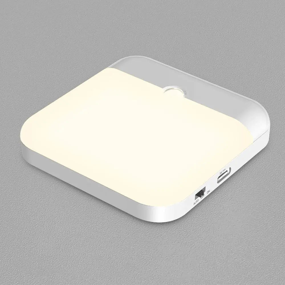 Simples Market motion sensor LED light, square white USB-rechargeable lamp with auto switch