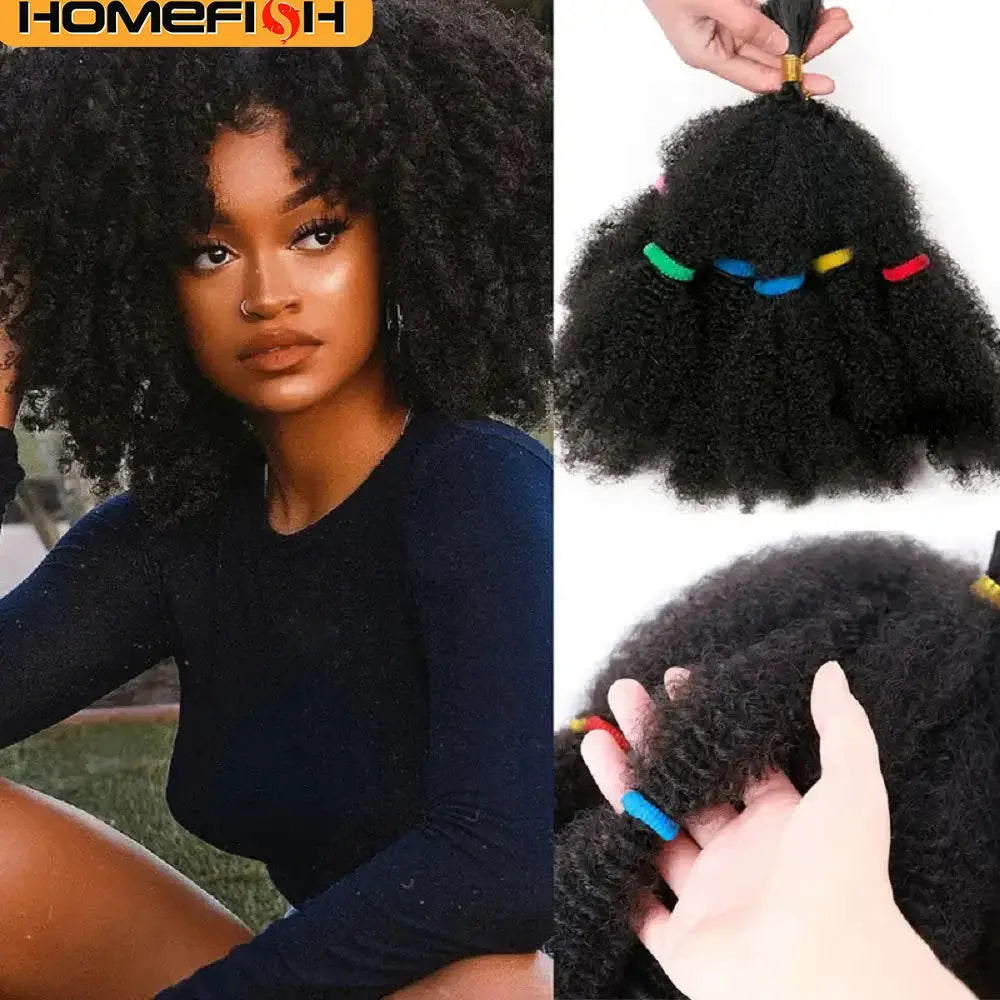 Simples Market Afro Kinky Bulk Hair, 12in black synthetic crochet locks braiding hair, 1 pack with 10 strands