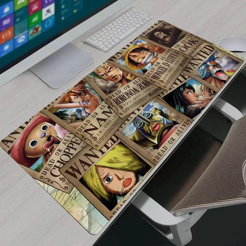Large Japanese One Piece Anime Mouse Pad For PC Gamers Non Slip Rubber Desk Mat Gift For Youth