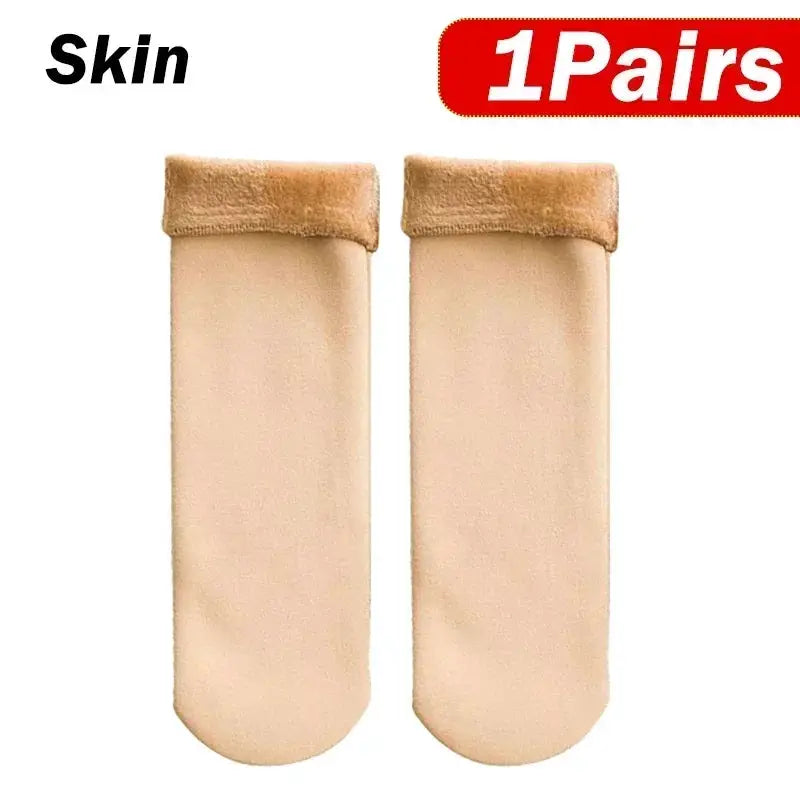 CozyNest Women Winter Thickened Short Socks Velvet Nylon Thermal Breathable Indoor Outdoor Cozy Warmth All Day Comfort