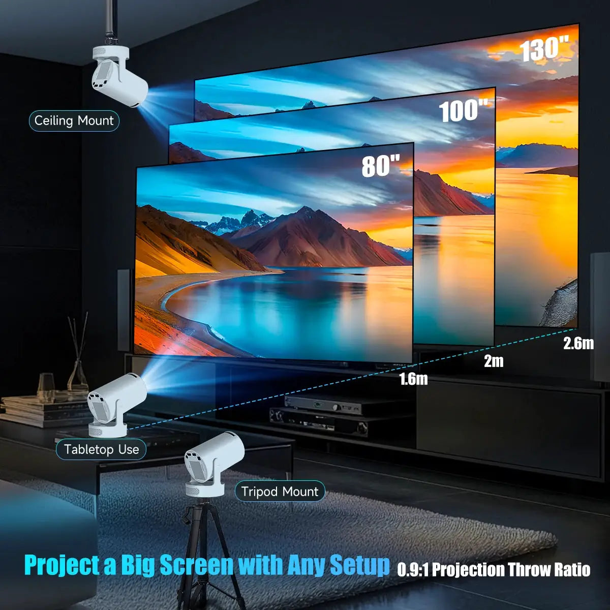 Magcubic HY300 Pro Projector Android 14 8000 Lumens Outdoor Theater