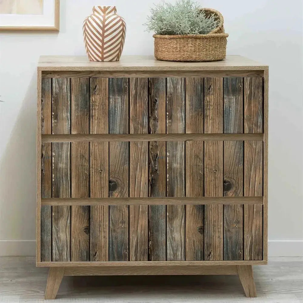 Retro Wood Peel And Stick Vinyl Wallpaper Self Adhesive Waterproof Removable Wood Plank Wall Covering