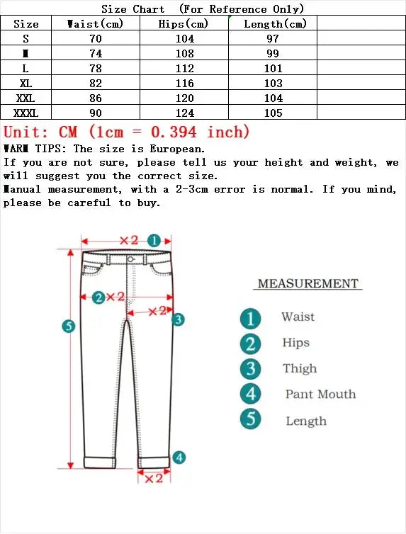 Men's denim cargo pants with a loose boyfriend fit, light blue color shown with a measurement diagram.