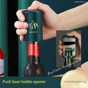 Magnetic Automatic Beer Bottle Opener Stainless Steel One Hand Operation Portable Bar Gadget For Quick Bottle Opening