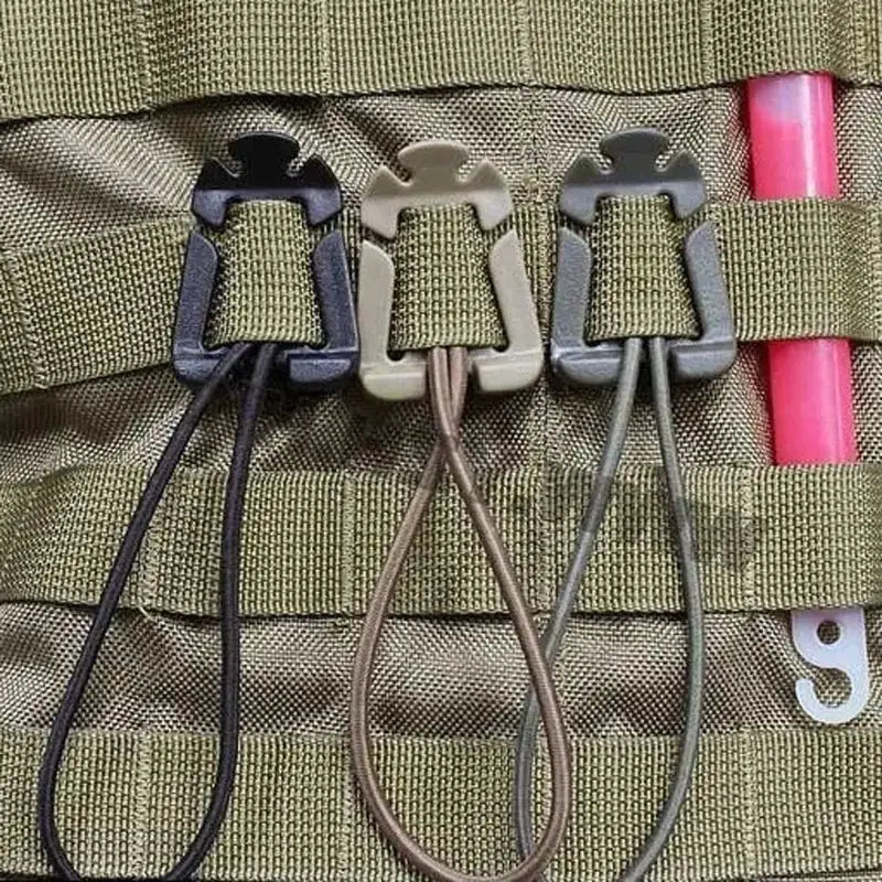 tactical backpack buckle carabiner set featuring three robust colors for secure gear organization