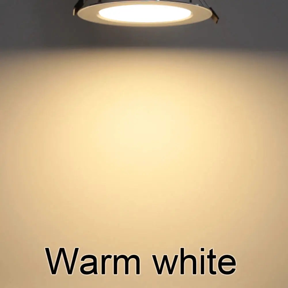 LED recessed round ceiling downlight, warm white 220V lighting
