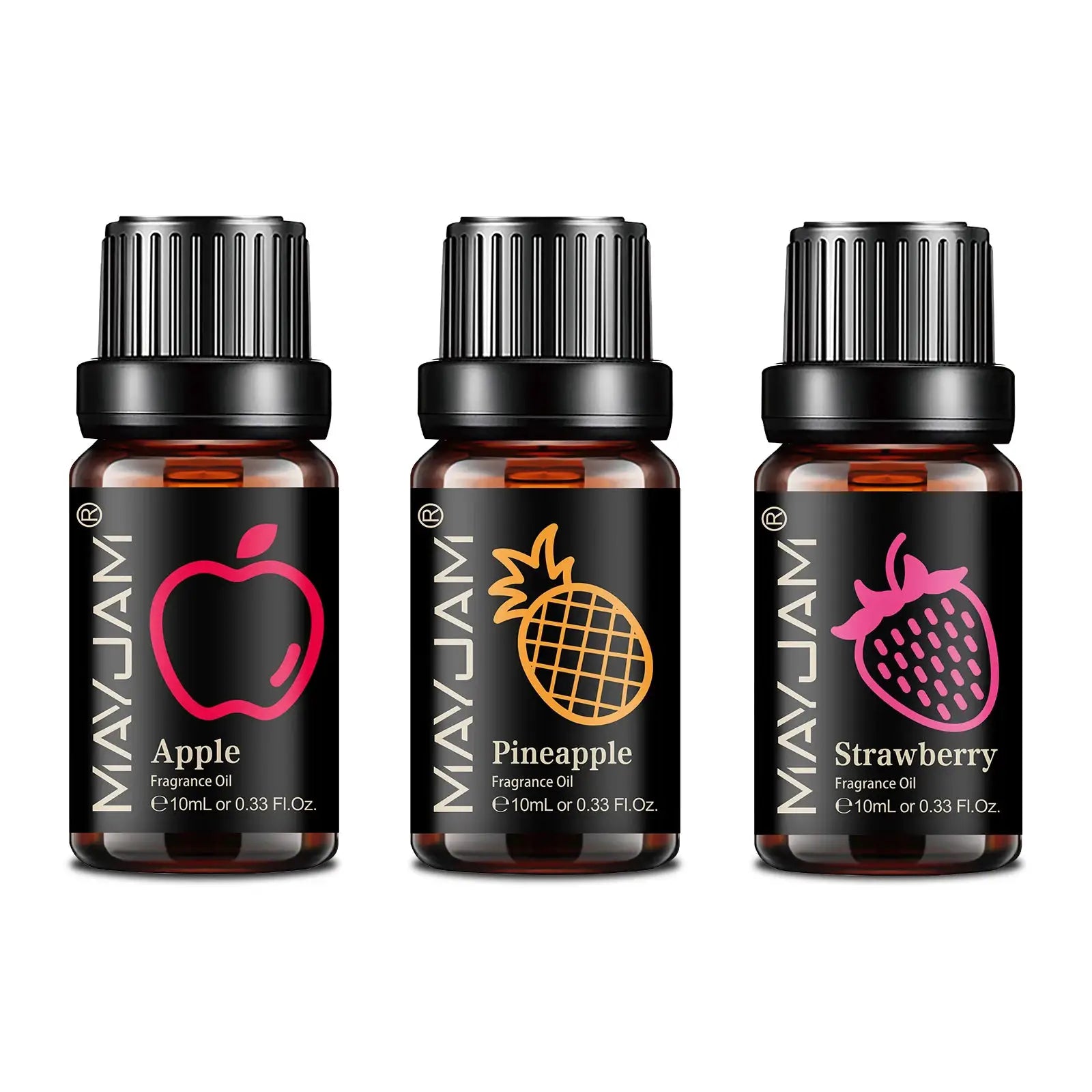 MAYJAM Fruit Essential Oil 10ml Assorted Fruit Fragrance for Diffuser Candle Cherry Banana Papaya Grape Litchi Guava Kiwifruit Pear