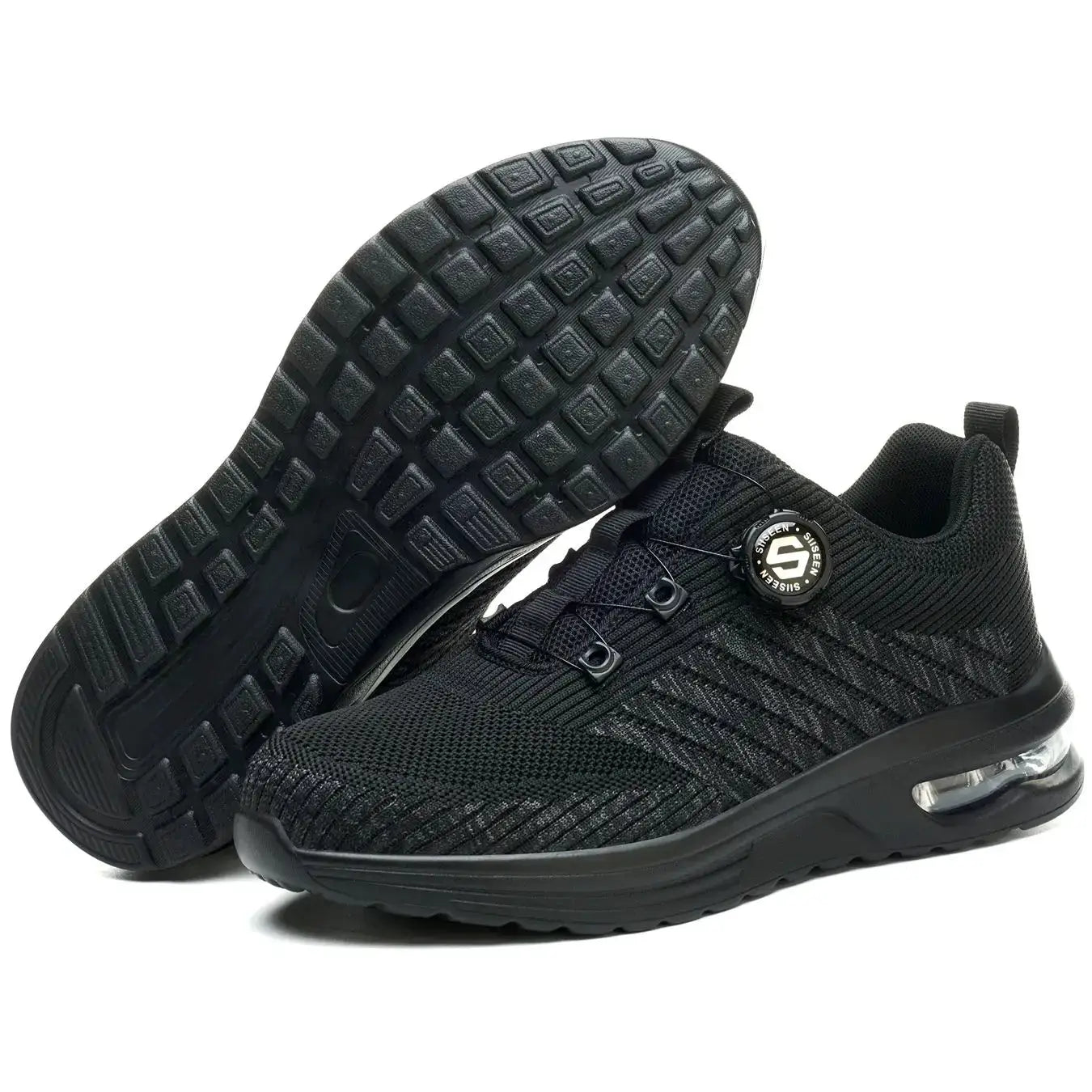 New Men's Rotary Buckle Safety Shoes Anti Impact Anti Piercing Lightweight Work Boots Outdoor Pro