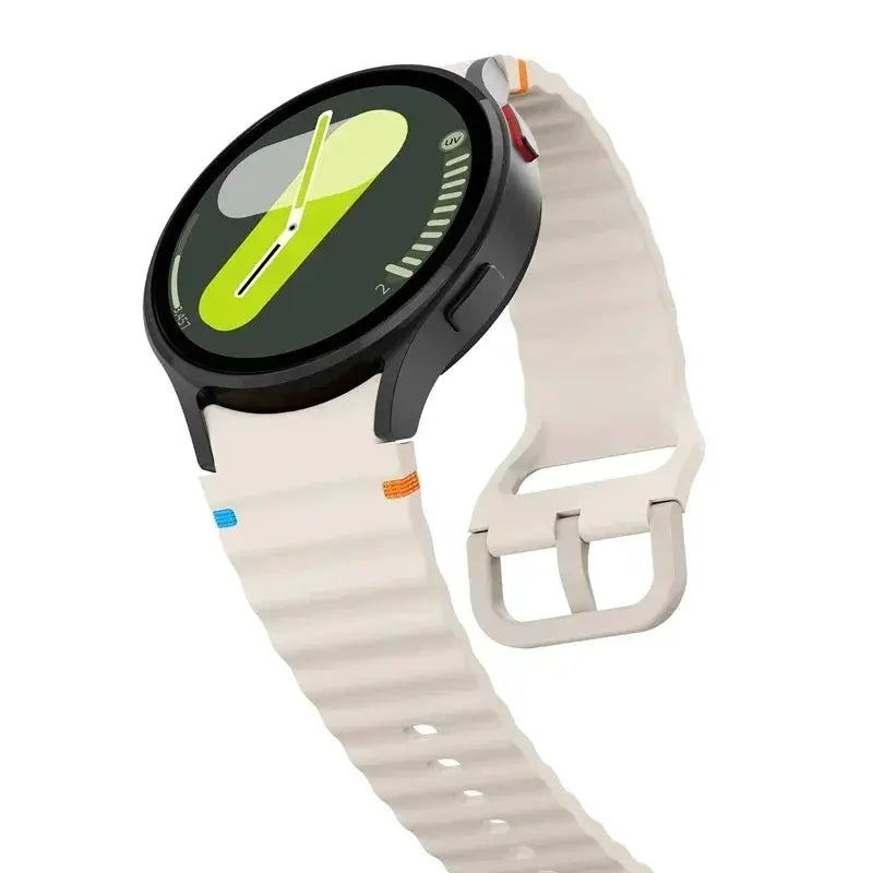 Silicone sport strap in beige for Samsung Galaxy Watch 7/FE/5 Pro/6/4 classic (44mm/40mm)