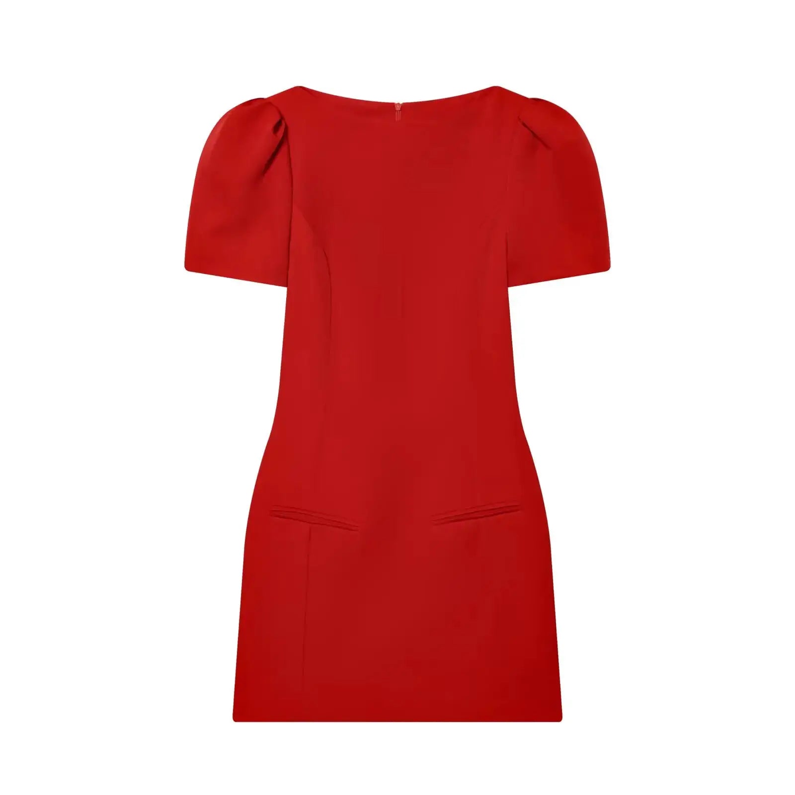 TFMLN Elegant Women Short Sleeve Mini Dress Slim Fit High Waist Solid