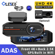 4K Dash Cam with front 4K + rear 2.5K, GPS, WiFi, ADAS, night vision